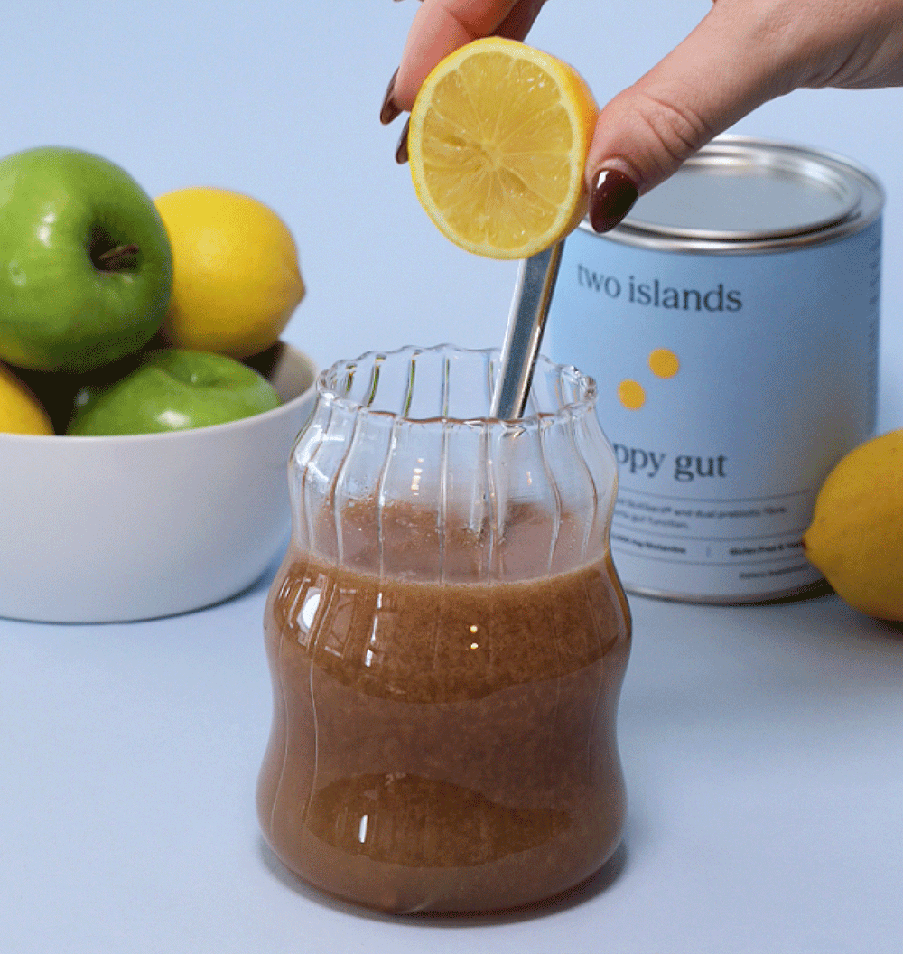 Happy Gut warm lemon water recipe