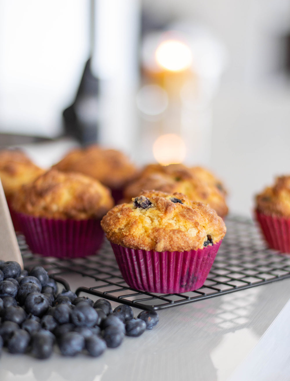 Banana Blueberry Protein Muffins